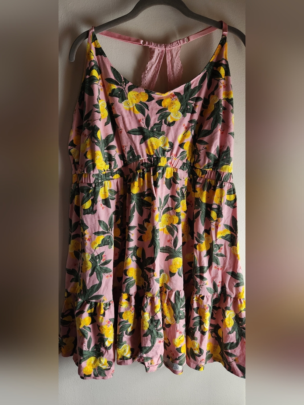 Cacique 22/24 22 24 Pink Summer Nightgown Lemons